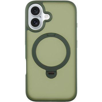 Чохол TPU+PC Metal Buttons with MagSafe Colorful HQ Ring для iPhone 16 (6.1") Green 555-00632 фото