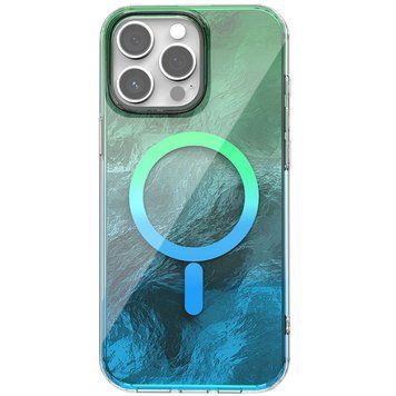 Чехол TPU Shiny Mountain (MagFit) для Apple iPhone 14 Pro Max (6.7") Green / Blue 555-02900 фото
