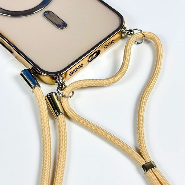 Чехол Crossbody Lanyard with Magsafe с шнурком для iPhone 14 Pro Silver 214-02640 фото
