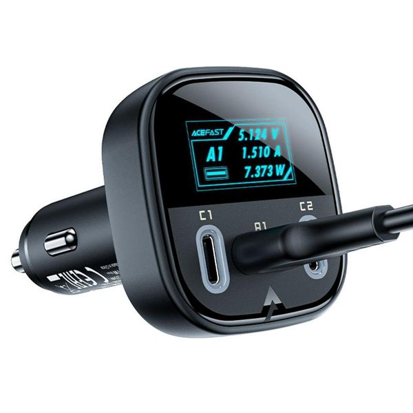 Автомобильное зарядное устройство для ACEFAST B5 101W (2C+A) metal car charger with OLED smart display 656-00369 фото