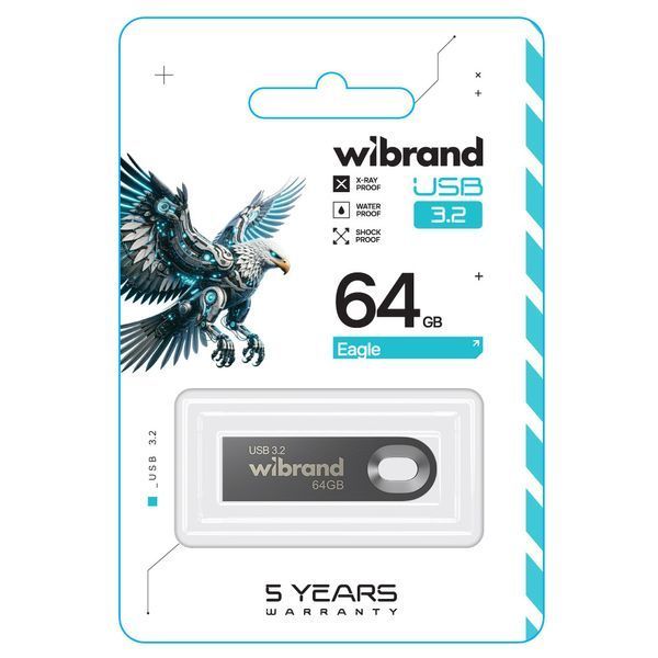 Флеш-накопитель Wibrand USB 3.2 Gen1 Eagle 64GB Grey WI3.2/EA64U10G фото