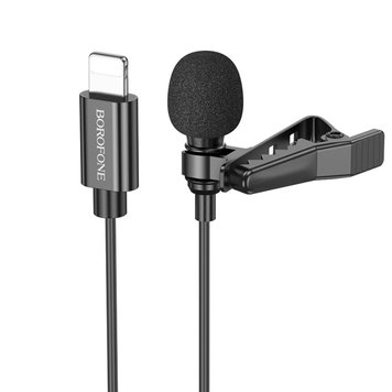 Мікрофон-петличка BOROFONE BFK11 Elegant lavalier microphone iP Black 656-00810 фото