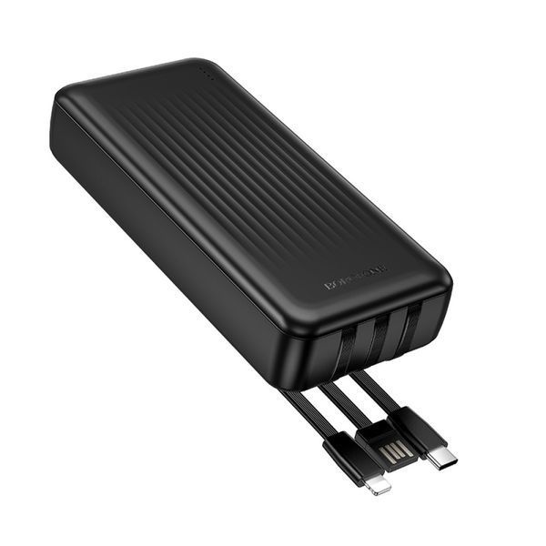 Внешний аккумулятор BOROFONE BJ79A Clever (20000 mAh) with 3 cables Black 216-00128 фото