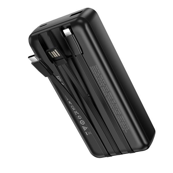 Внешний аккумулятор BOROFONE BJ79A Clever (20000 mAh) with 3 cables Black 216-00128 фото