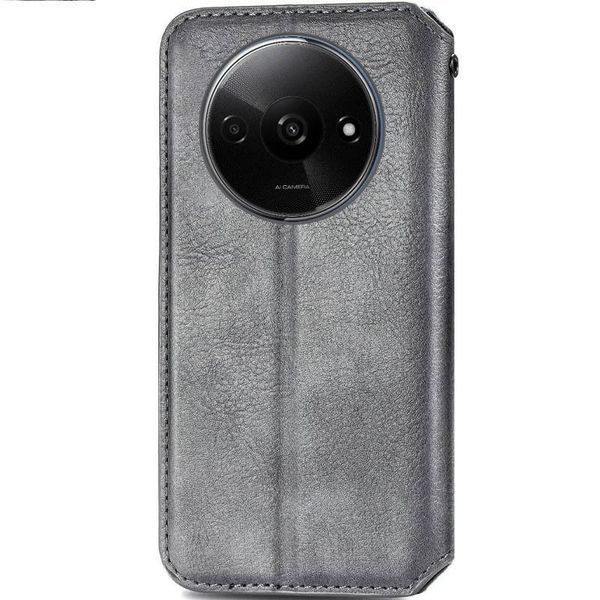 Кожаный чехол-книжка GETMAN Cubic для Xiaomi Redmi A3 Серый 555-01702 фото