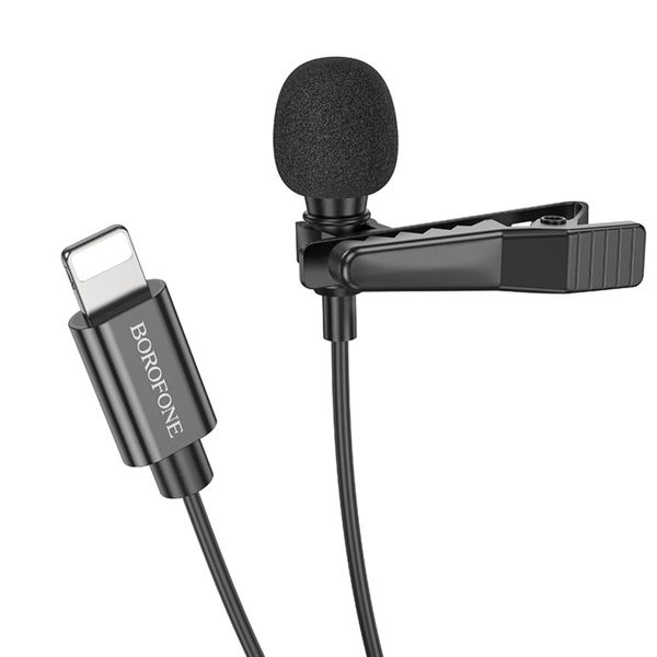 Микрофон-петличка BOROFONE BFK11 Elegant lavalier microphone iP Black 656-00810 фото