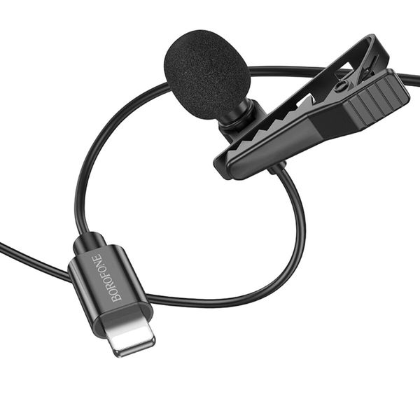 Микрофон-петличка BOROFONE BFK11 Elegant lavalier microphone iP Black 656-00810 фото