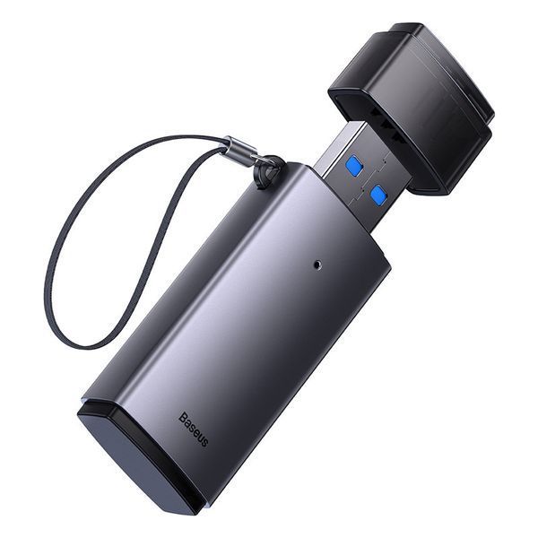 Кардрідер Baseus Lite Series USB-A to SD/TF Card Reader Grey WKQX060013 фото