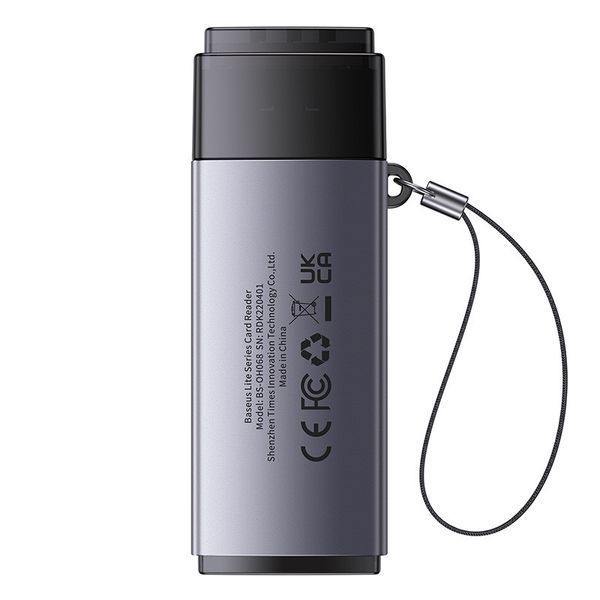 Кардрідер Baseus Lite Series USB-A to SD/TF Card Reader Grey WKQX060013 фото