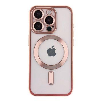 Чохол TPU Metallic Chrome Full Camera with Magsafe для iPhone 15 Pro Max Rose 214-02932 фото