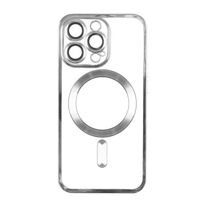 Чохол TPU Metallic with Magsafe з закритою камерою для iPhone 15 Pro Срібний 214-01041 фото