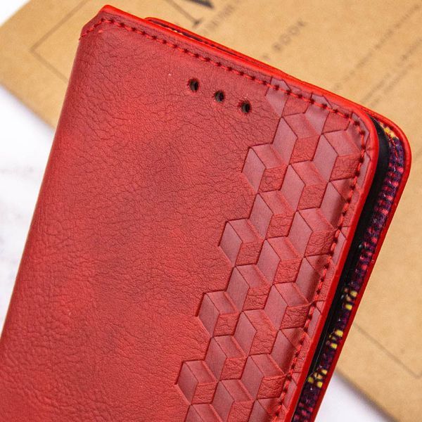 Шкіряний чохол-книжка GETMAN Cubic для Motorola Moto G05 / E15 Червоний 555-01603 фото