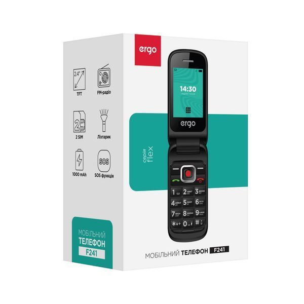 Мобільний телефон Ergo F241 Black F241 Black фото