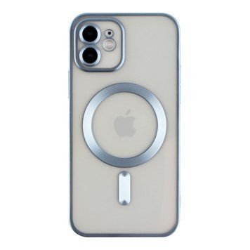 Чохол TPU Metallic Chrome Full Camera with Magsafe для iPhone 11 Blue 214-02833 фото