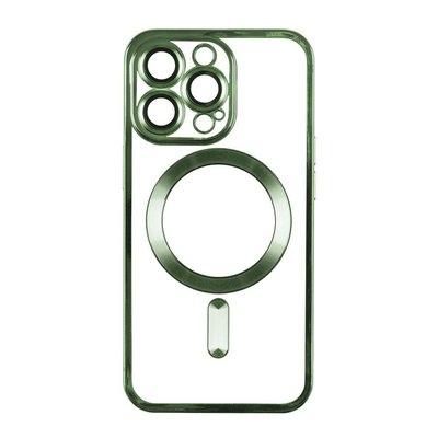 Чохол TPU Metallic with Magsafe з закритою камерою для iPhone 15 Pro Зелений 214-01042 фото