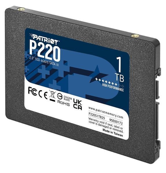Накопичувач SSD Patriot P220 1TB 2.5" 7mm SATAIII P220S1TB25 фото