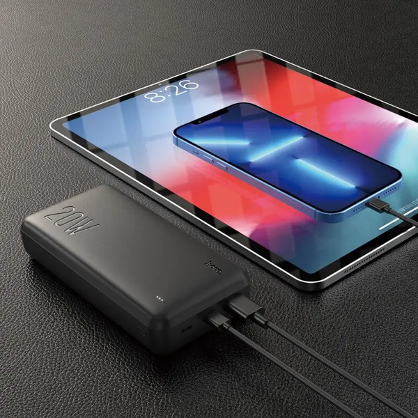 Повербанк зі швидкою зарядкою HOCO J87A 20000mAh |1USB/1Type-C, 3A/20W, PD/QC Чорний 216-00047 фото