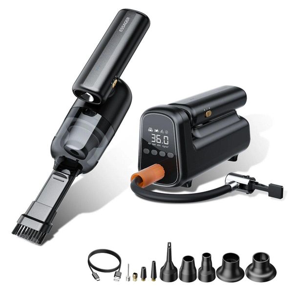 Автомобільний пилосос ESSAGER (color box) Geocentric Multi-function Cordless Pump Vacuum Cleaner Black 656-00404 фото