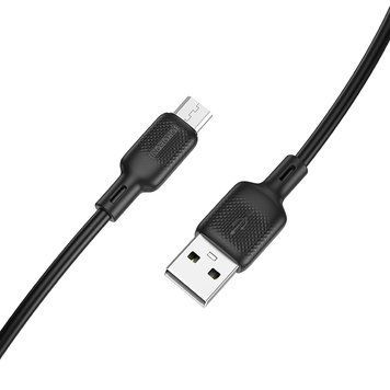 Кабель BOROFONE BX113 Lenny silicone charging data cable Micro(L=3M) Black 6941991115547 фото