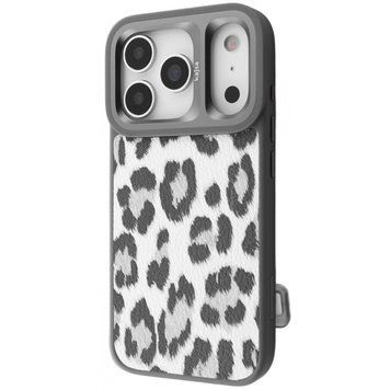 Чехол Kajsa Leopard Pattern with Magnetic Ring iPhone 17 Pro Max Gray 656-08217 фото