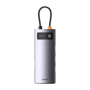 USB-хаб Baseus Metal Gleam Series 4-in-1 Multifunctional Type-C HUB Docking Station Gray（Type-C to USB3.0*4） WKWG070013 фото