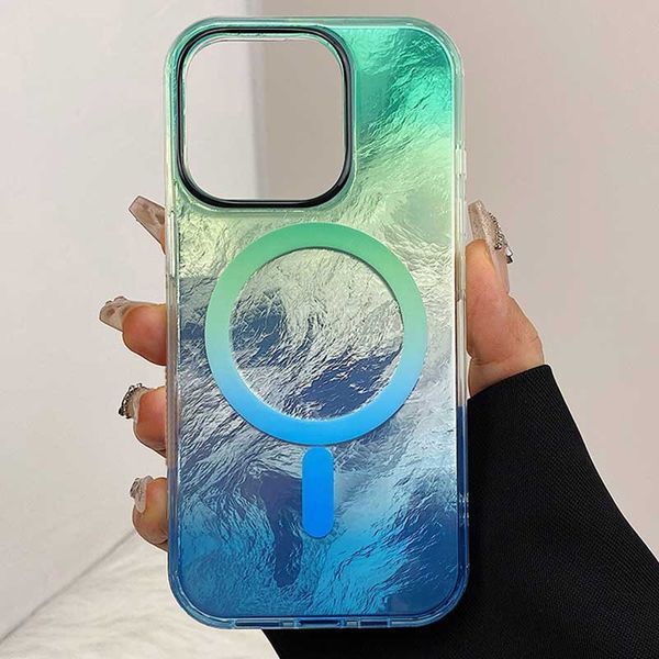 Чохол TPU Shiny Mountain (MagFit) для Apple iPhone 14 Pro (6.1") Green / Blue 555-02904 фото