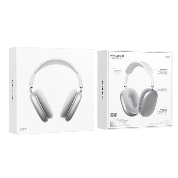 Беспроводные наушники BOROFONE BO22 Elegant BT headphones Silver 656-01581 фото