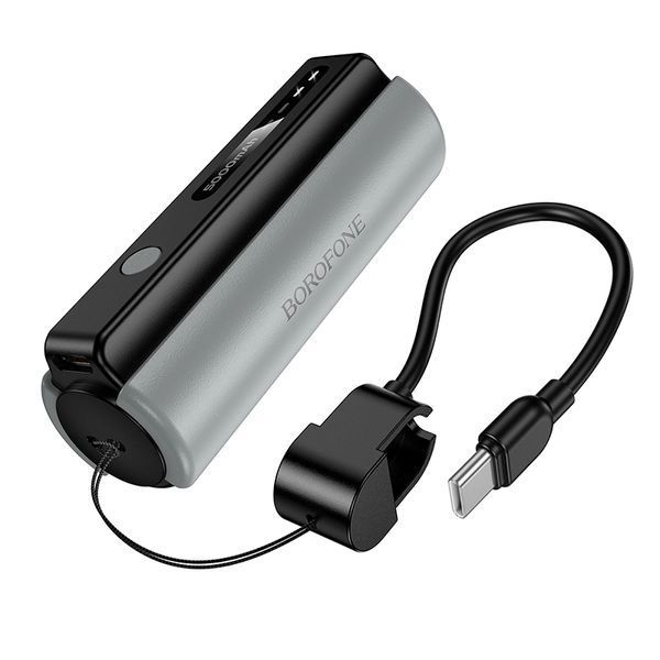 Зовнішній акумулятор BOROFONE BJ87 Star power bank with flashlight and cable(5000mAh) Black 6941991126901 фото