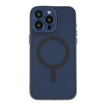 Чохол TPU+PC Magnetic Matte Camera Lens with Magsafe для iPhone 14 Dark Blue 757-00251 фото