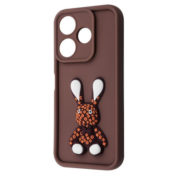 Чехол Pretty Things Case для Xiaomi Redmi 13 4G/Poco M6 4G/Note 13R Brown/Rabbit 777-01624 фото