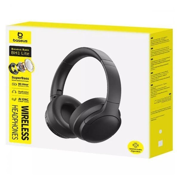 Беспроводные накладные наушники Baseus Bass BH1 Lite Wireless Headphones Cosmic Black A0203C00 фото