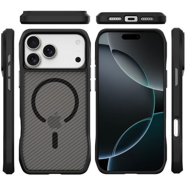 Чохол TPU Space Octagon with MagSafe для Apple iPhone 17 Pro (6.3") Carbon Black 777-09039 фото