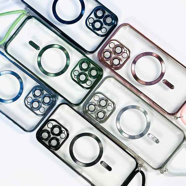 Чехол Crossbody Lanyard with Magsafe с шнурком для iPhone 14 Pro Night Blue 214-02646 фото