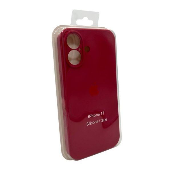 Силіконовий чохол з закритою камерою для iPhone 17 Rose Red 666-04190 фото