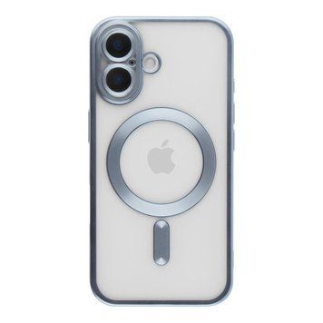 Чехол TPU Metallic Chrome Full Camera with Magsafe для iPhone 16 Blue 214-02937 фото