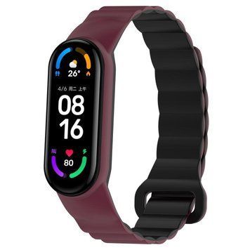 Ремінець для Xiaomi Mi Band 3/4/5/6/7 Silicone Link Plum/Black 212-02503 фото