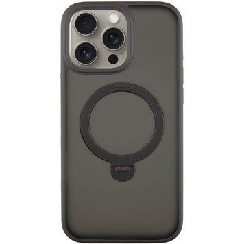 Чохол TPU+PC Metal Buttons with MagSafe Colorful HQ Ring для iPhone 15 Pro (6.1") Black 555-00639 фото
