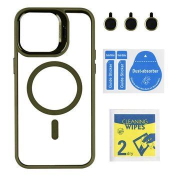 Чохол TPU+PC+Metal Stand Case with MagSafe and Camera Lenses для iPhone 14 Pro Max Green 214-03663 фото