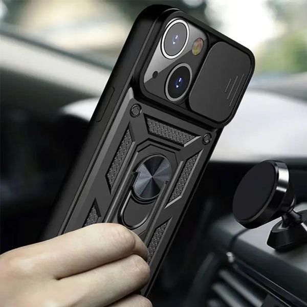 Ударостійкий чохол Camshield Serge Ring для Apple iPhone 13 (6.1") Black 208-05556 фото