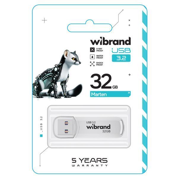Флеш-накопичувач Wibrand USB 3.2 Gen1 Marten 32GB White WI3.2/MA32P10W фото