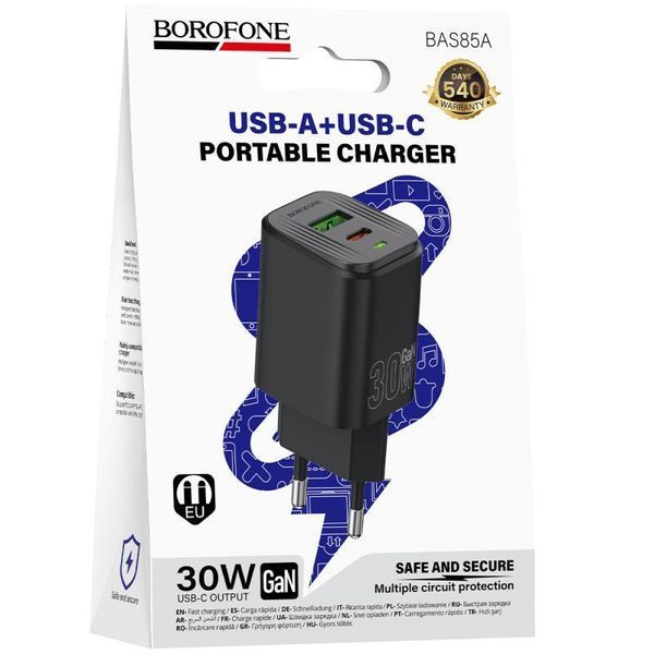 МЗП Borofone BAS85A Star PD30W+QC3.0 (1USB-A/1C) Black ILSO-00000085135-1 фото