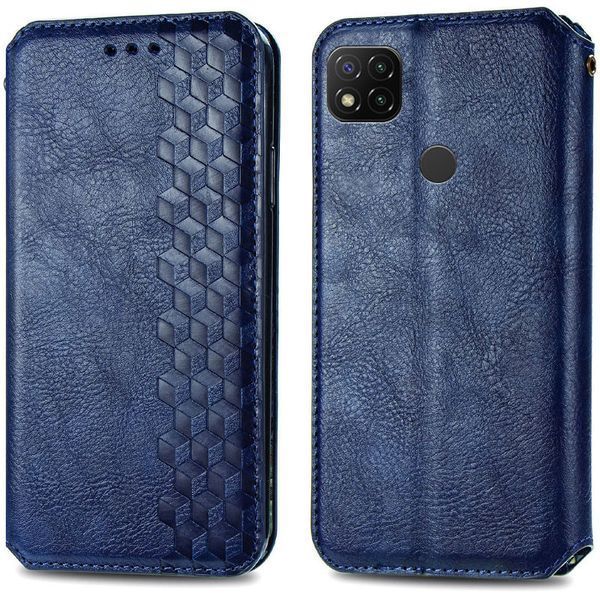 Шкіряний чохол-книжка GETMAN Cubic для Xiaomi Redmi 9C Синій 555-01962 фото