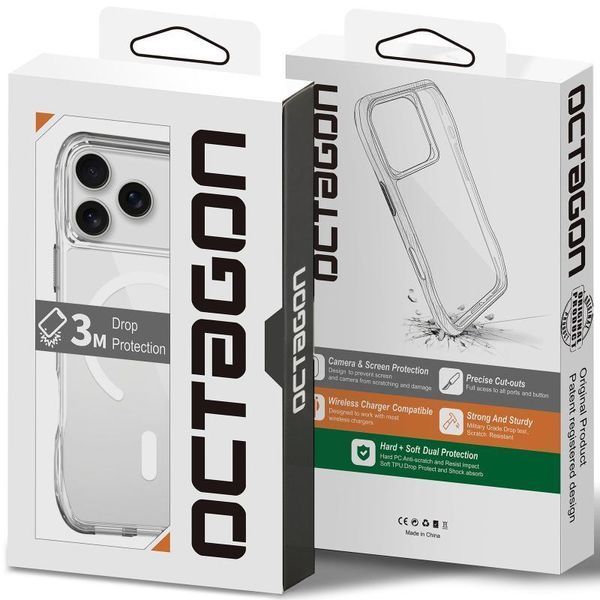 Чохол TPU Space Octagon with MagSafe для Apple iPhone 17 Pro (6.3") Clear 777-09040 фото