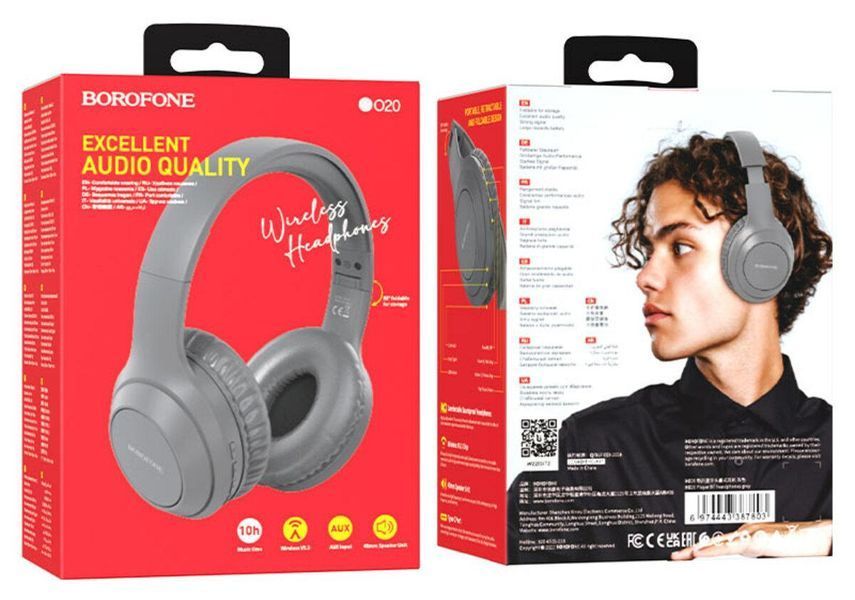 Наушники BOROFONE BO20 Player BT headphones Grey 656-00875 фото