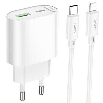 МЗП Hoco C109A Fighter PD20W (1USB-C) + кабель Type-C to Lightning White ILSO-00000082836-1 фото