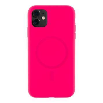 Чехол Glow Silicone Case with Magsafe для iPhone 11 Hot pink 214-03845 фото