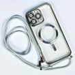 Чохол Crossbody Lanyard with Magsafe зі шнурком для iPhone 14 Pro Max Silver