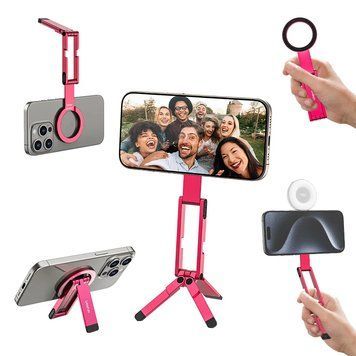 Тримач телефона Ulanzi MA60 Foldable Magnetic Phone Tripod (Pink) S039 фото