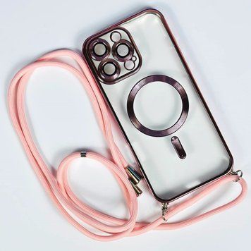 Чохол Crossbody Lanyard with Magsafe зі шнурком для iPhone 16 Pro Max Pink 214-02698 фото