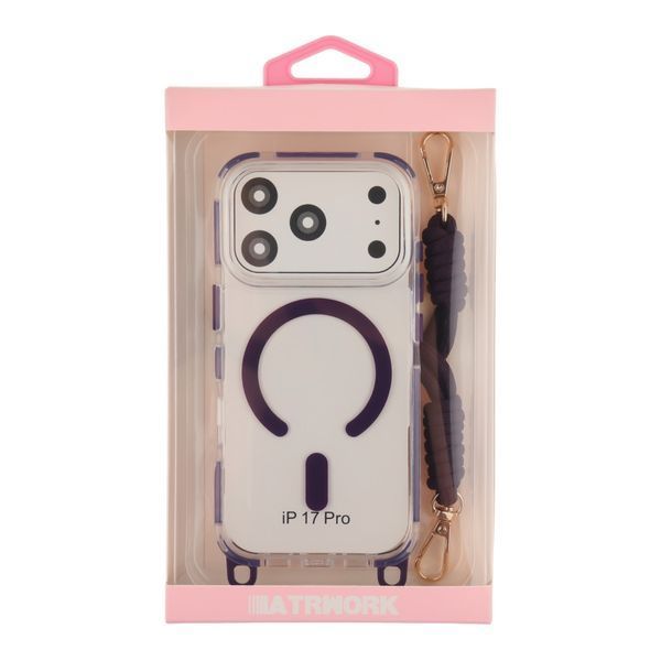 Чехол TPU+PC LanyardCase with MagSafe для iPhone 17 Pro Dark Purle 2020000499893 фото